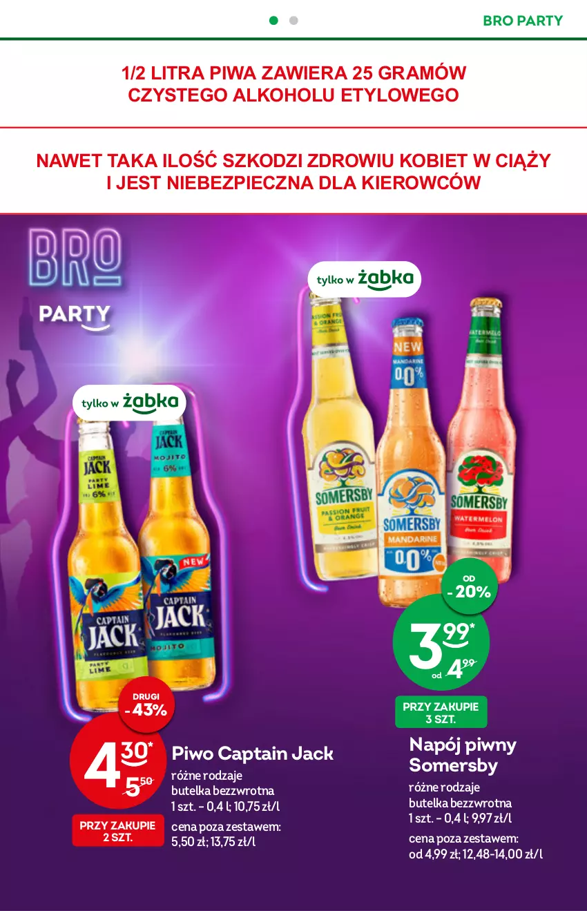 Gazetka promocyjna Żabka - ważna 03.08 do 09.08.2022 - strona 20 - produkty: Captain Jack, Gra, Napój, Piec, Piwa, Piwo, Somersby