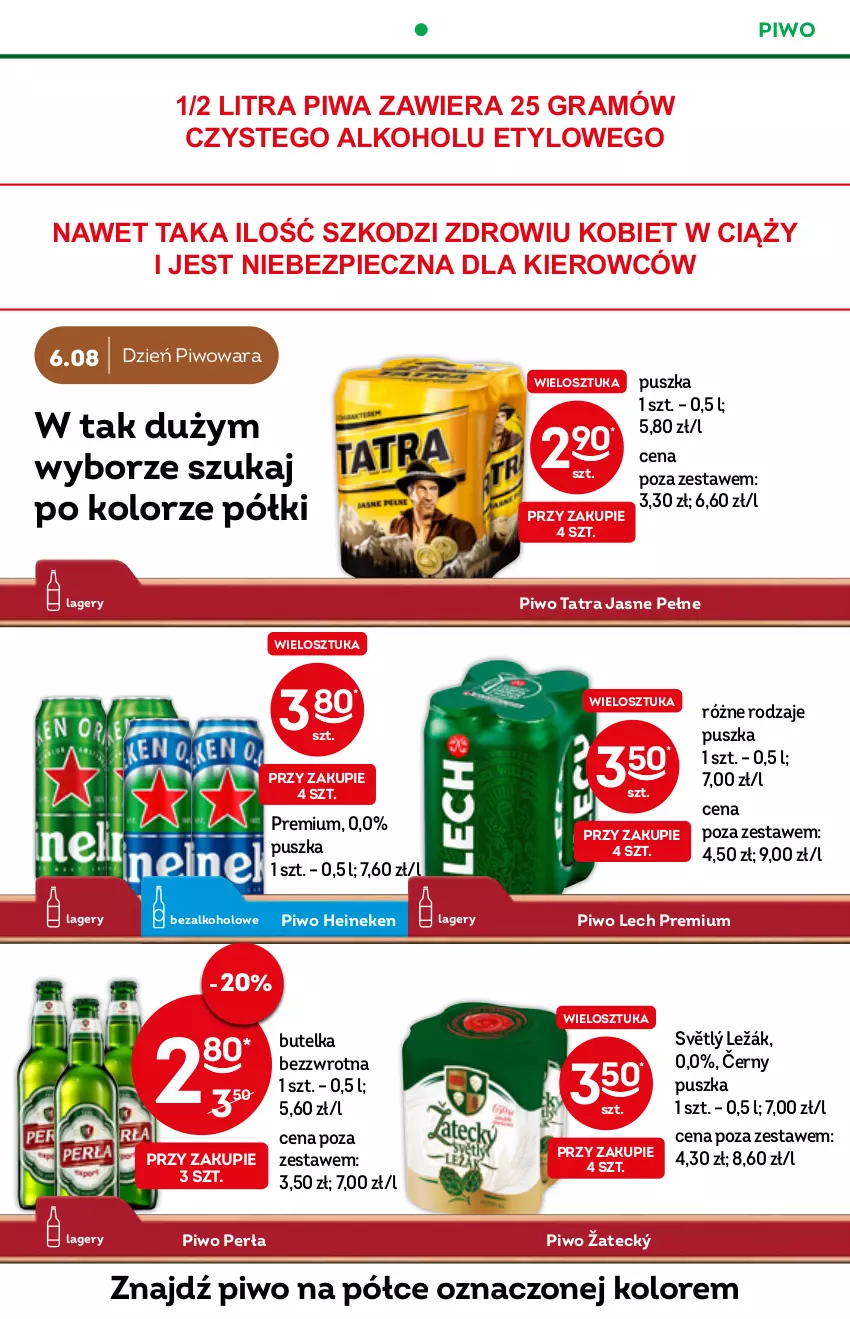 Gazetka promocyjna Żabka - ważna 03.08 do 09.08.2022 - strona 22 - produkty: Gra, Heineken, Lech Premium, Perła, Piec, Piwa, Piwo, Tatra