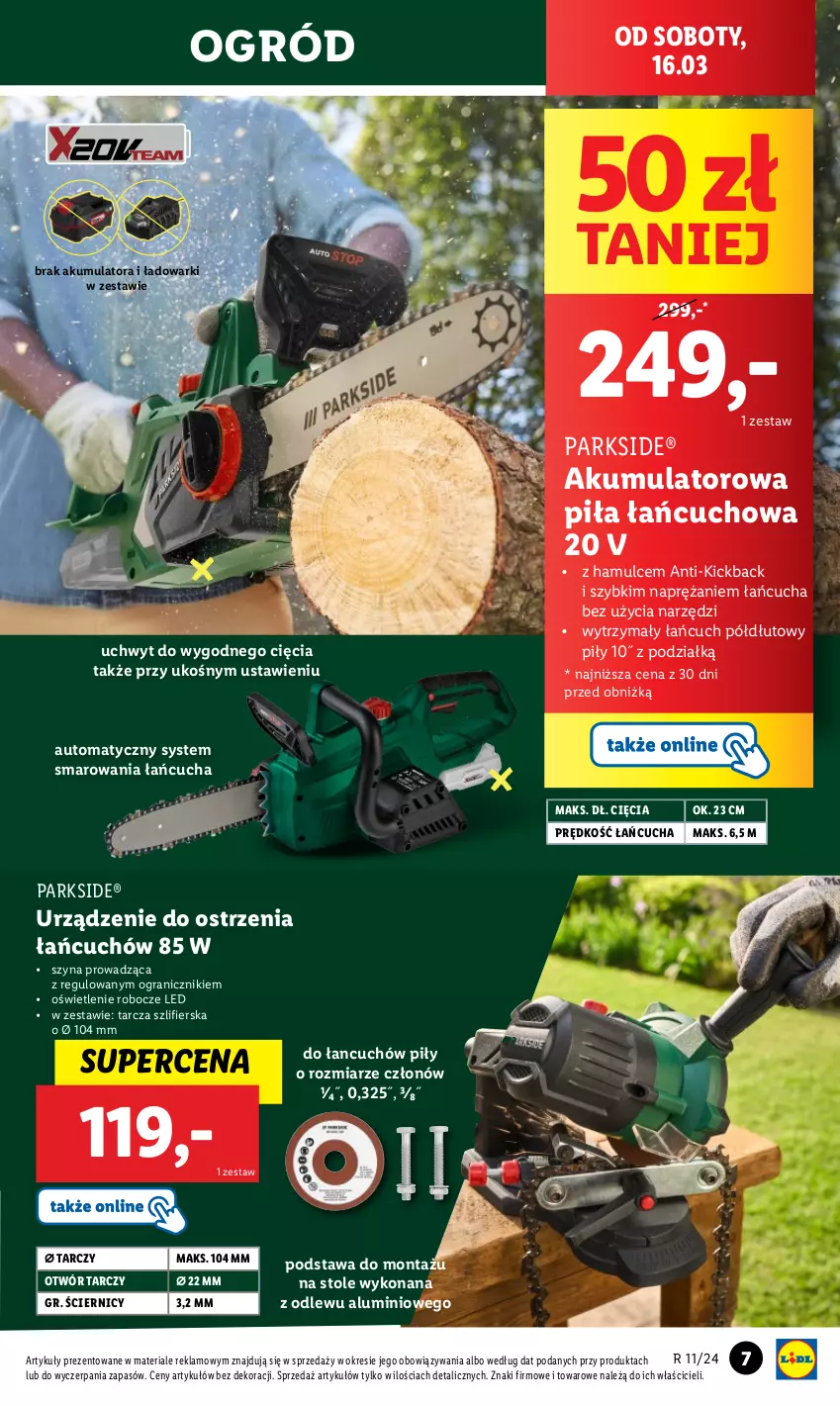 Gazetka promocyjna Lidl - KATALOG PARKSIDE - ważna 16.03 do 16.03.2024 - strona 7 - produkty: Akumulator, Gra, Ogród, Parkside, Szyna