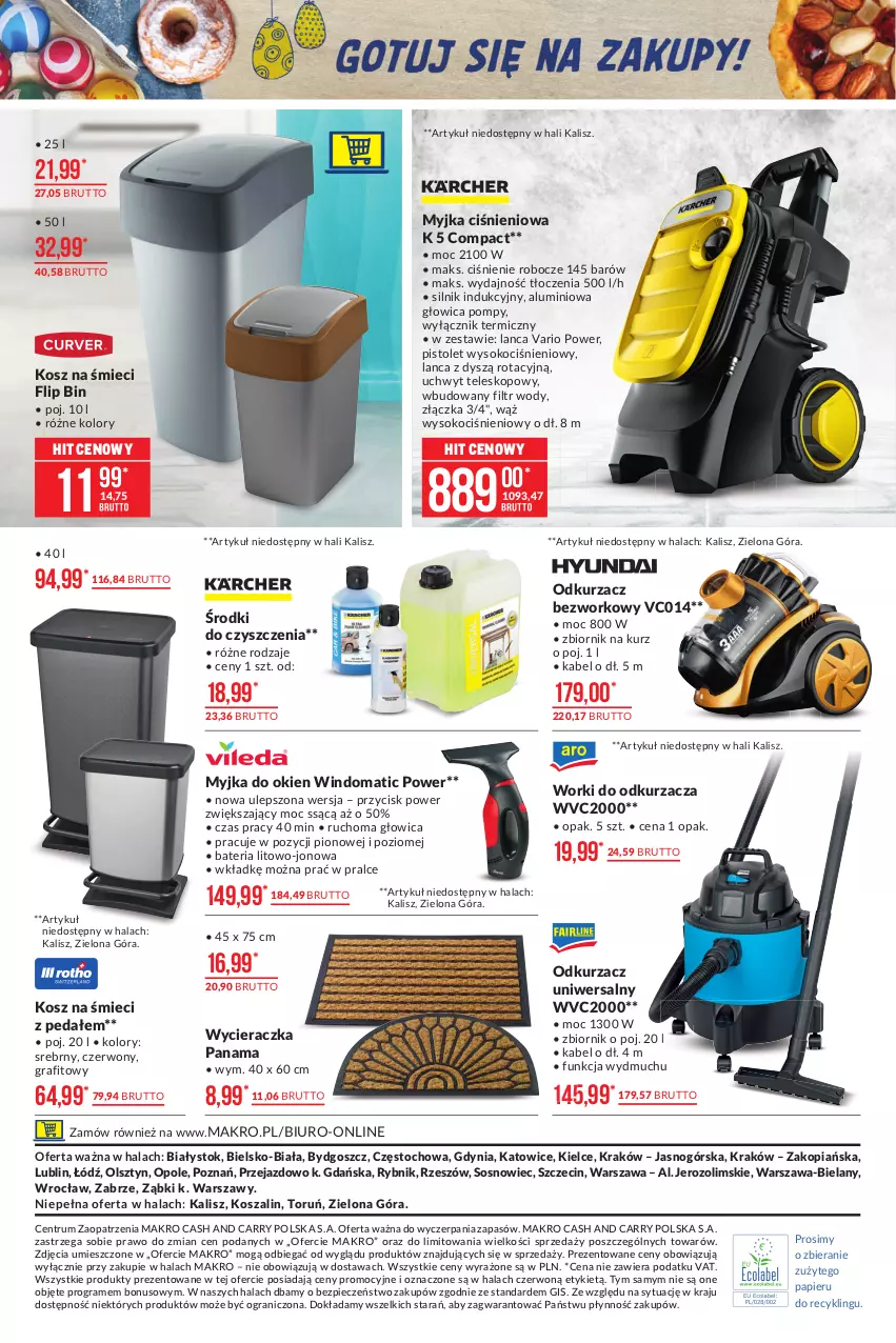 Gazetka promocyjna Makro - [Oferta promocyjna] Artykuły przemysłowe - ważna 23.03 do 03.04.2021 - strona 12 - produkty: Bateria, Biuro, Gra, Koc, Kosz, Myjka ciśnieniowa, Myjka do okien, Odkurzacz, Papier, Piec, Pistolet, Rum, Sok, Sos, Szal, Teleskop, Wycieraczka