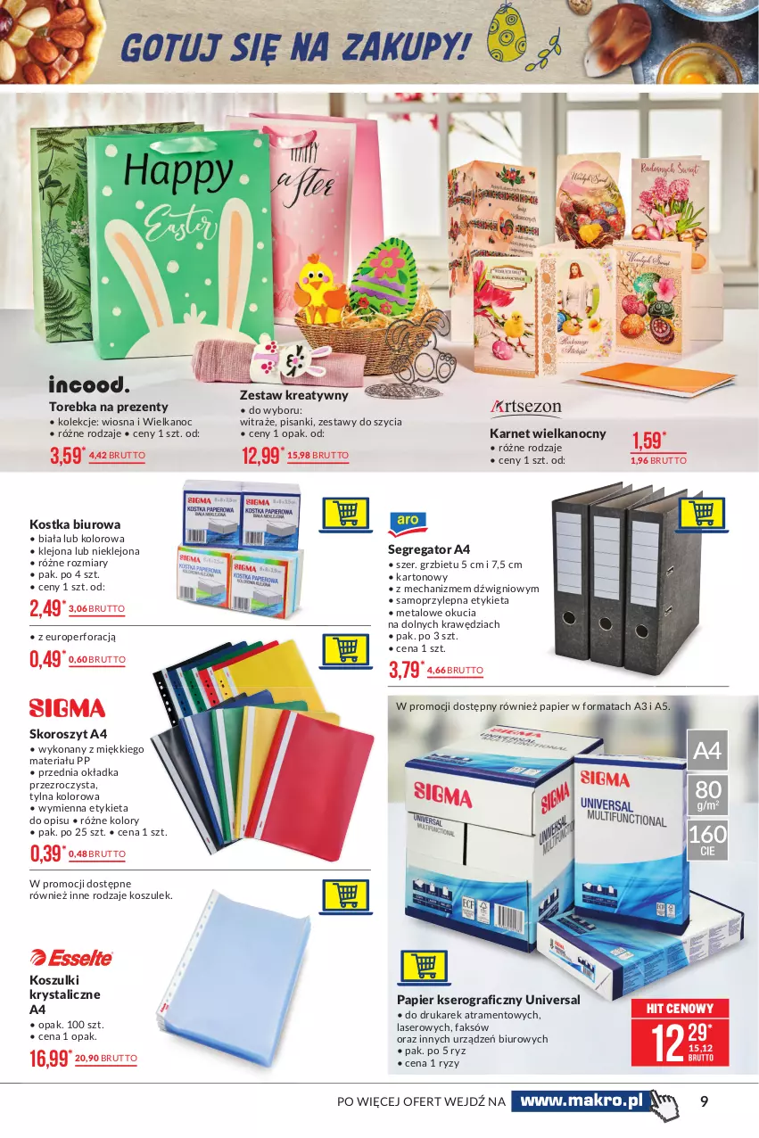 Gazetka promocyjna Makro - [Oferta promocyjna] Artykuły przemysłowe - ważna 23.03 do 03.04.2021 - strona 9 - produkty: Biuro, Dźwig, Fa, Gra, Klej, Kosz, Mop, Papier, Sanki, Ser, Torebka