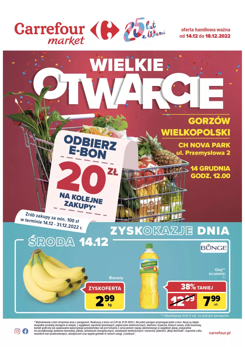 Gazetka promocyjna Carrefour - Gazetka Wielkie otwarcie Gorzow Wielkopolski - ważna 14.12 do 18.12.2022 - strona 1 - produkty: Gra, Papier, Piec, Piwa, Rama, Telefon