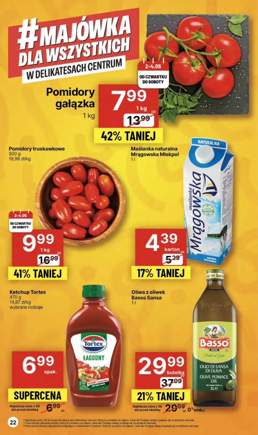 Gazetka promocyjna Delikatesy Centrum - NOWA GAZETKA Delikatesy Centrum od 2 maja! 2-8.05.2024 - ważna 02.05 do 08.05.2024 - strona 22 - produkty: Ketchup, Maślanka, Oliwa z oliwek, Pomidory, Rum