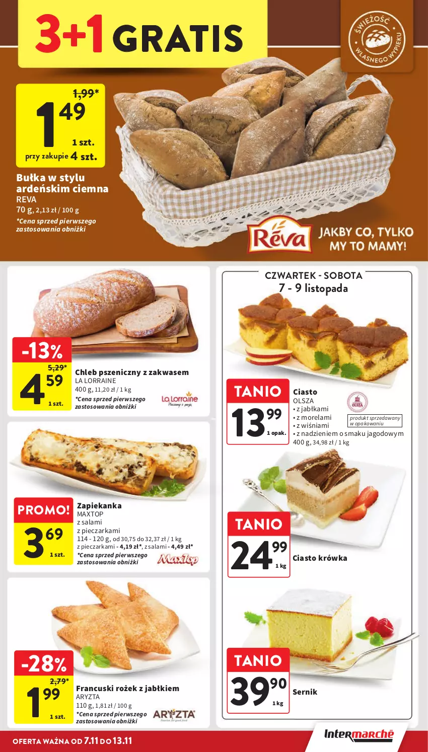 Gazetka promocyjna Intermarche - Gazetka Intermarche - ważna 07.11 do 13.11.2024 - strona 15 - produkty: Bułka, Chleb, Gra, Jabłka, Morela, Piec, Pieczarka, Salami, Ser, Top, Zapiekanka