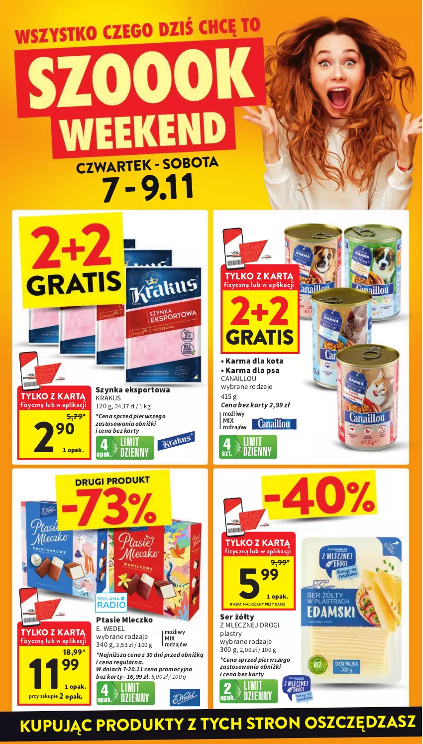 Gazetka promocyjna Intermarche - Gazetka Intermarche - ważna 07.11 do 13.11.2024 - strona 2 - produkty: Canaillou, E. Wedel, Gra, Krakus, Mleczko, Por, Ptasie mleczko, Ser, Sport, Szynka