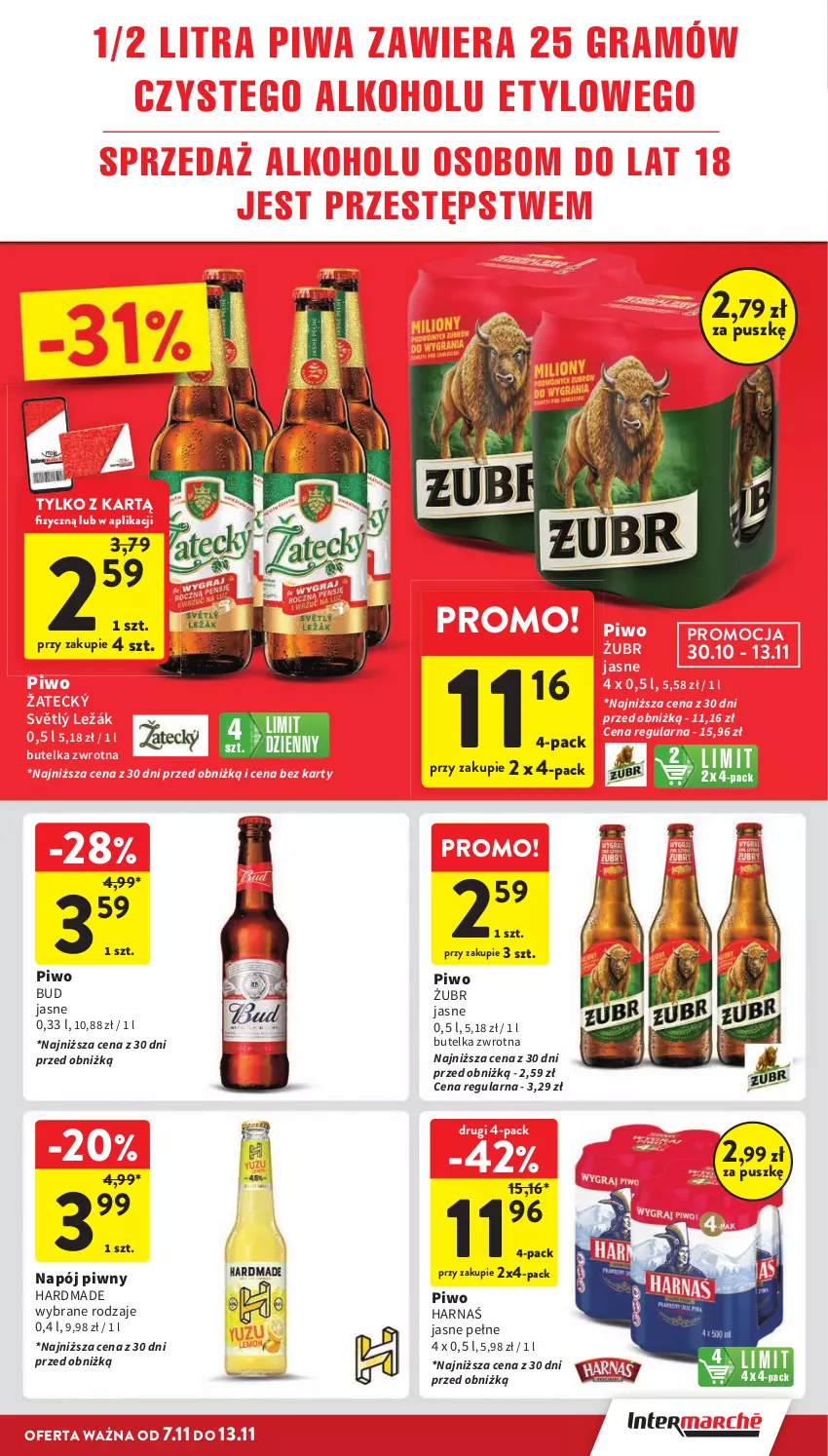 Gazetka promocyjna Intermarche - Gazetka Intermarche - ważna 07.11 do 13.11.2024 - strona 31 - produkty: Gra, Harnaś, Napój, Piwa, Piwo