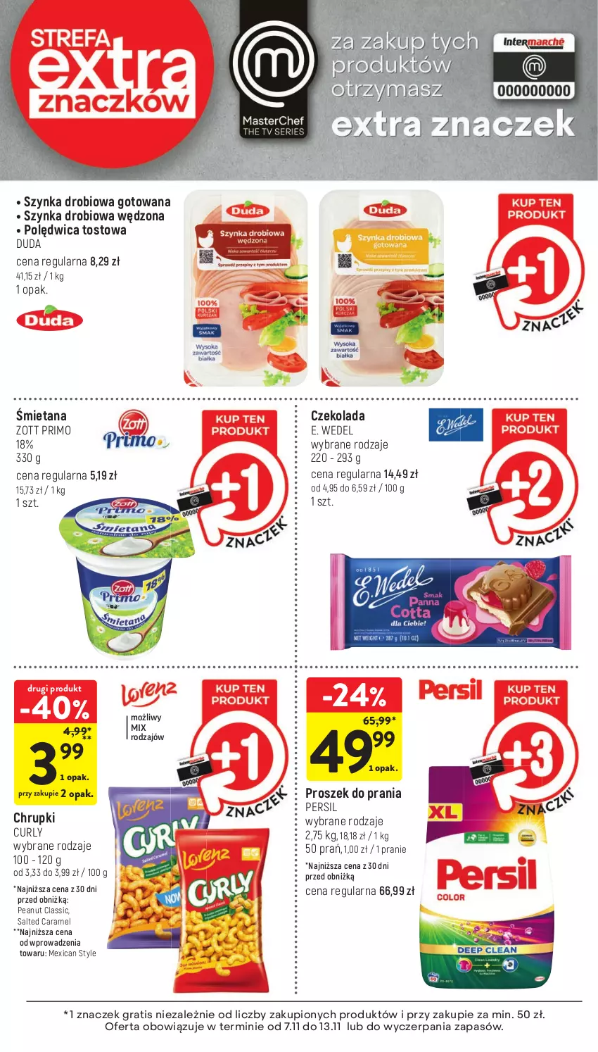 Gazetka promocyjna Intermarche - Gazetka Intermarche - ważna 07.11 do 13.11.2024 - strona 39 - produkty: Chrupki, Czekolada, Duda, E. Wedel, Gra, Persil, Polędwica, Proszek do prania, Szynka, Zott, Zott Primo