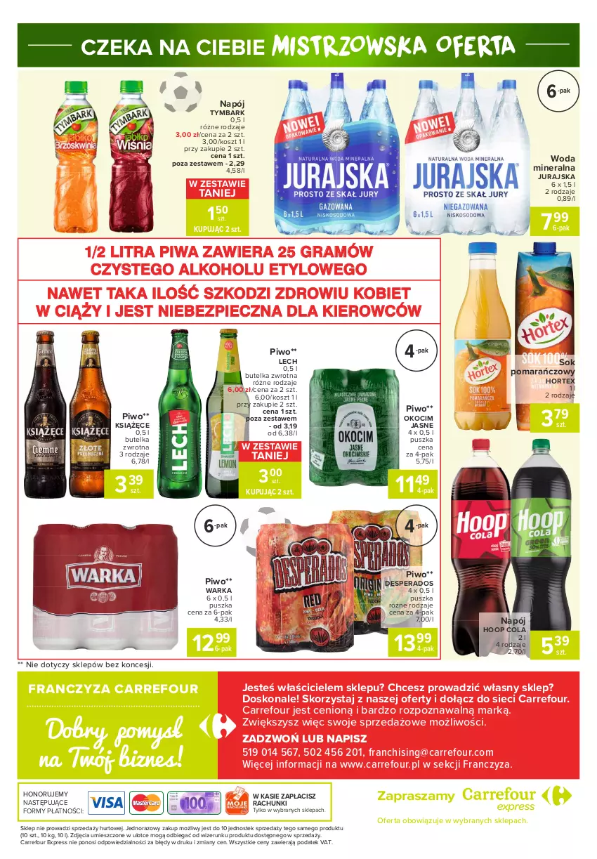 Gazetka promocyjna Carrefour - Gazetka Express - ważna 05.07 do 12.07.2021 - strona 6 - produkty: Desperados, Gra, Hoop, Hortex, Koc, Kosz, Książęce, Napój, Okocim, Piec, Piwa, Piwo, Sok, Sok pomarańczowy, Stek, Tymbark, Warka, Woda, Woda mineralna