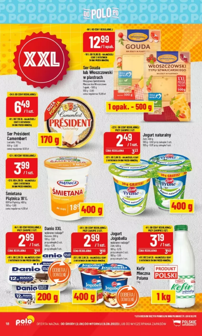 Gazetka promocyjna PoloMarket - ważna 02.08 do 08.08.2023 - strona 10 - produkty: Camembert, Cars, Danio, Noż, Piątnica, Ser, Włoszczowski