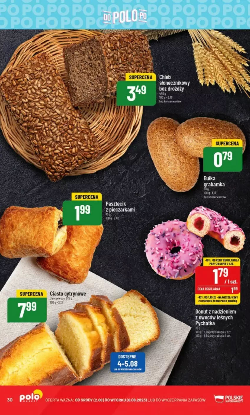 Gazetka promocyjna PoloMarket - ważna 02.08 do 08.08.2023 - strona 24 - produkty: Chleb, Donut, Pasztecik z pieczarkami, Piec, Pieczarka