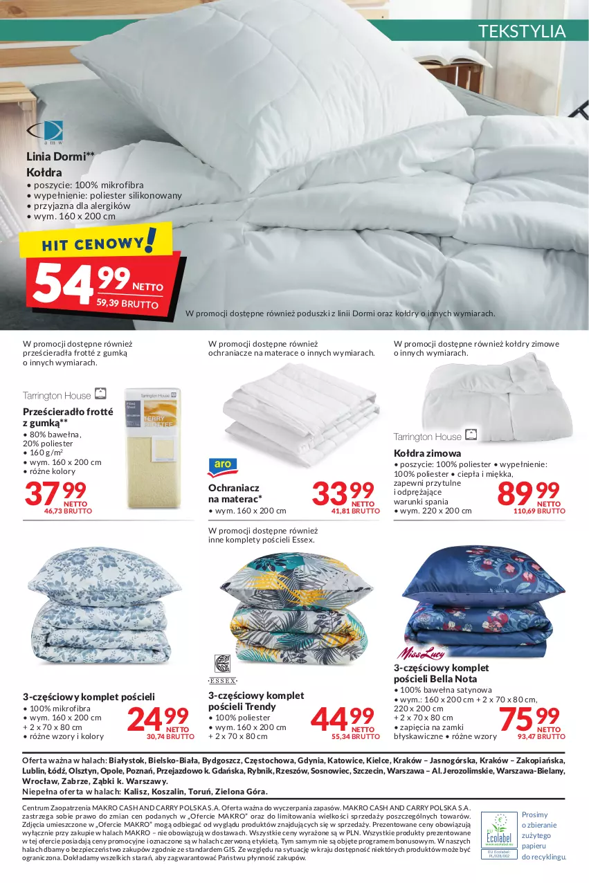 Gazetka promocyjna Makro - [Oferta promocyjna] Artykuły spożywcze i przemysłowe - ważna 08.02 do 21.02.2022 - strona 25 - produkty: Bell, Bella, Gra, Kołdra, Komplet pościeli, Kosz, Materac, Ochraniacz na materac, Ochraniacze, Papier, Piec, Pościel, Prześcieradło, Rum, Sos, Szal, Tera, Wełna