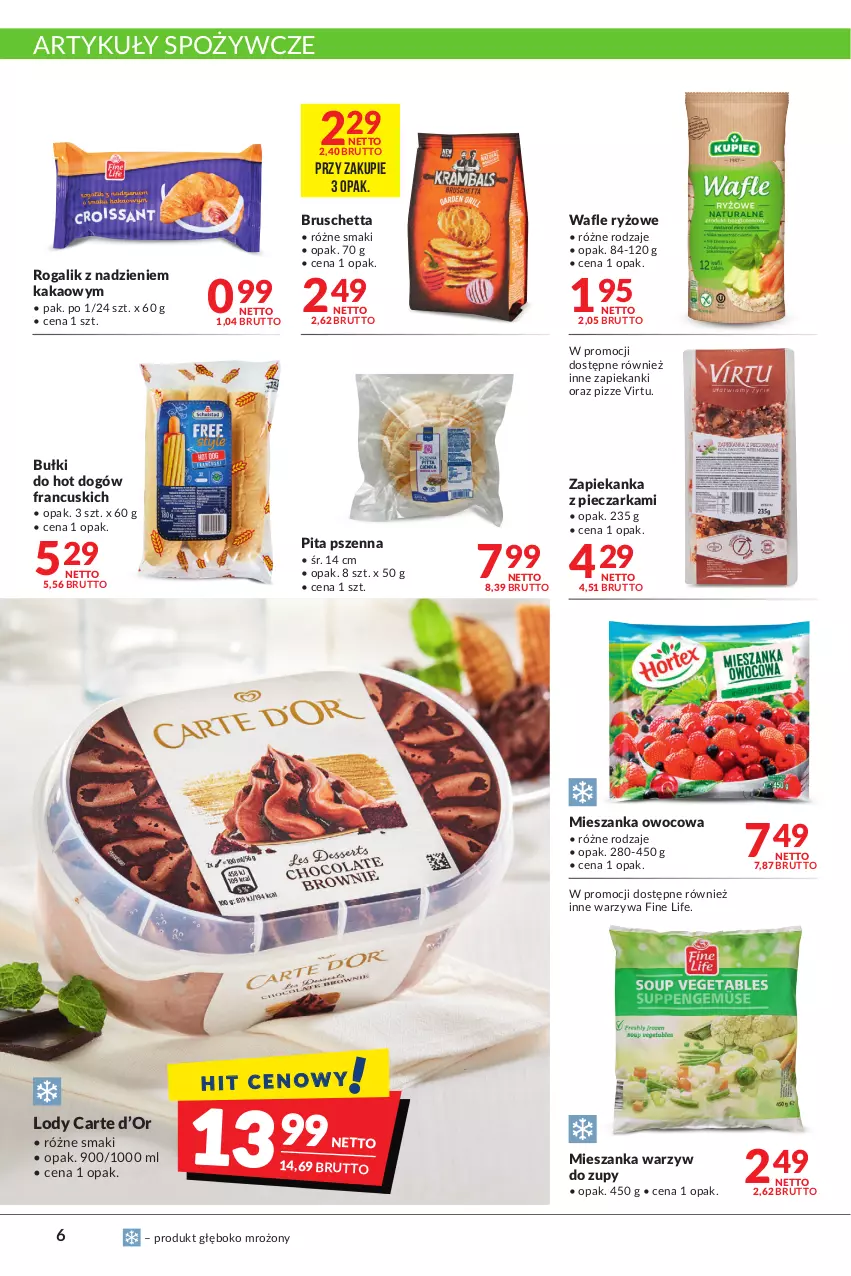 Gazetka promocyjna Makro - [Oferta promocyjna] Artykuły spożywcze i przemysłowe - ważna 08.02 do 21.02.2022 - strona 6 - produkty: Artykuły spożywcze, Bułki do hot dogów, Hot dog, Kakao, Lody, Mieszanka warzyw, Piec, Pieczarka, Rogal, Ryż, Virtu, Wafle, Warzywa, Zapiekanka