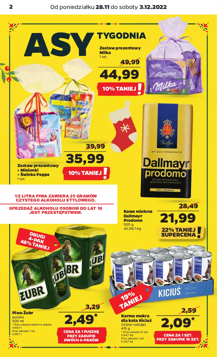 Gazetka promocyjna Netto - Artykuły spożywcze - ważna 28.11 do 03.12.2022 - strona 2 - produkty: Dallmayr, Gra, Inka, Kawa, Kawa mielona, Milka, Piwa, Piwo, Zestaw prezentowy