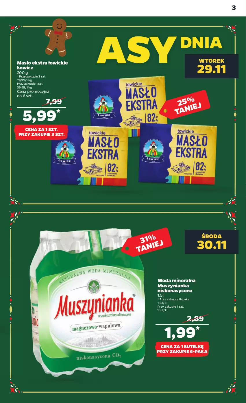 Gazetka promocyjna Netto - Artykuły spożywcze - ważna 28.11 do 03.12.2022 - strona 3 - produkty: Masło, Mus, Muszynianka, Woda, Woda mineralna