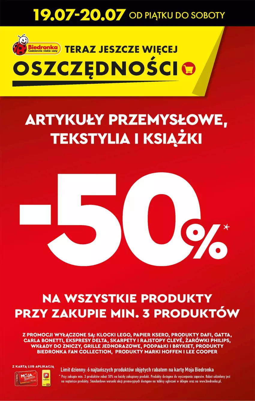 Gazetka promocyjna Biedronka - Od czwartku - ważna 18.07 do 24.07.2024 - strona 3 - produkty: Dron, Fa, Gatta, Grill, Karp, Klocki, LEGO, Papier, Philips, Rajstopy, Ser, Tera, Top, Znicz