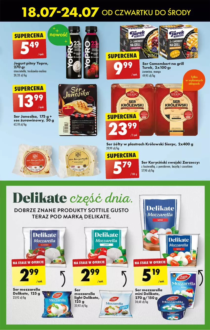 Gazetka promocyjna Biedronka - Od czwartku - ważna 18.07 do 24.07.2024 - strona 31 - produkty: Bazyl, Camembert, Grill, Jogurt, Jogurt pitny, Królewski, Mango, Mozzarella, Ser, Sos, Tera, Wino