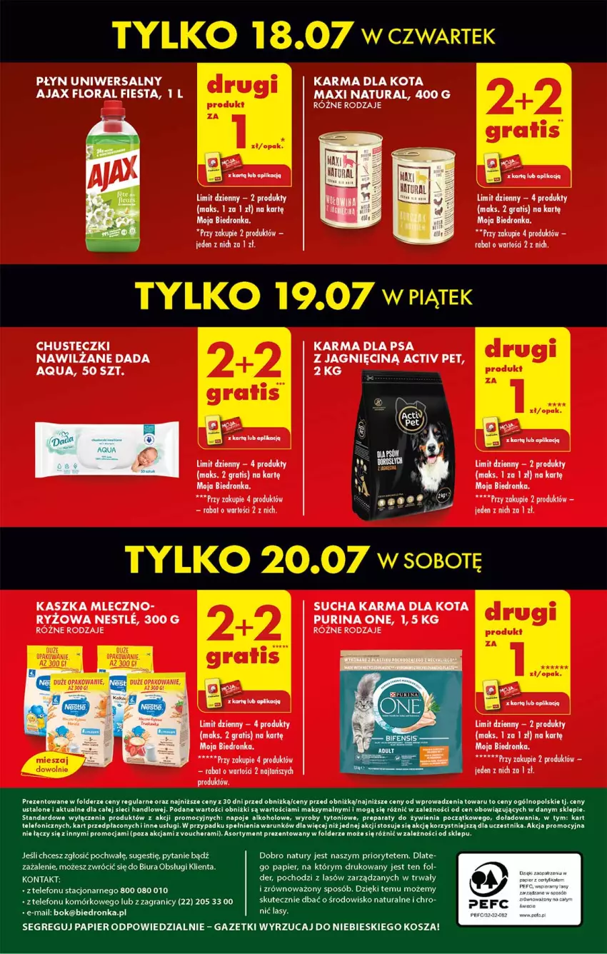 Gazetka promocyjna Biedronka - Od czwartku - ważna 18.07 do 24.07.2024 - strona 48 - produkty: Ajax, Chusteczki, Dada, Dron, Flora, Gra, Kosz, Napoje, Papier, Pur, Purina, Ryż, Sucha karma, Telefon