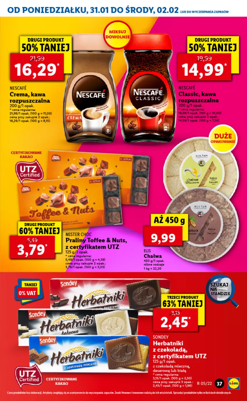 Gazetka promocyjna Lidl - GAZETKA - ważna 31.01 do 02.02.2022 - strona 37 - produkty: Deser, Herbatniki, Kakao, Kawa, Kawa rozpuszczalna, Ser