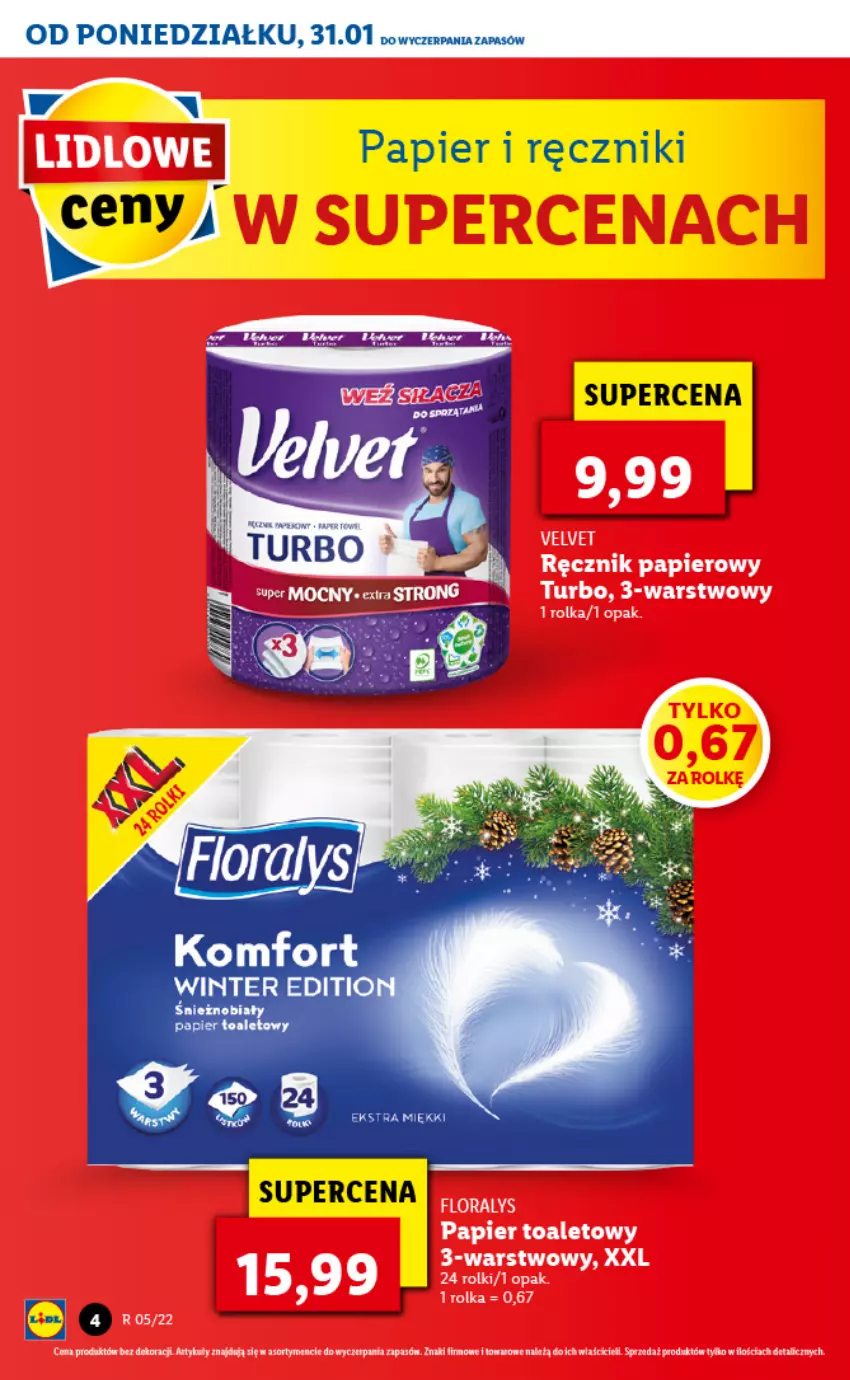 Gazetka promocyjna Lidl - GAZETKA - ważna 31.01 do 02.02.2022 - strona 4 - produkty: Papier, Ręcznik