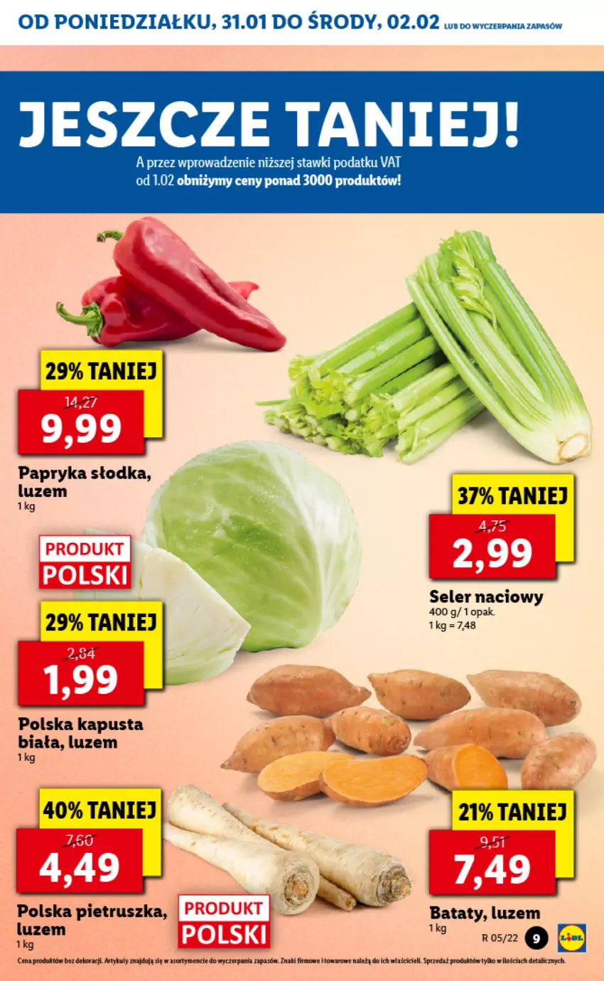 Gazetka promocyjna Lidl - GAZETKA - ważna 31.01 do 02.02.2022 - strona 9 - produkty: Fa, Papryka, Papryka słodka, Pietruszka, Seler naciowy