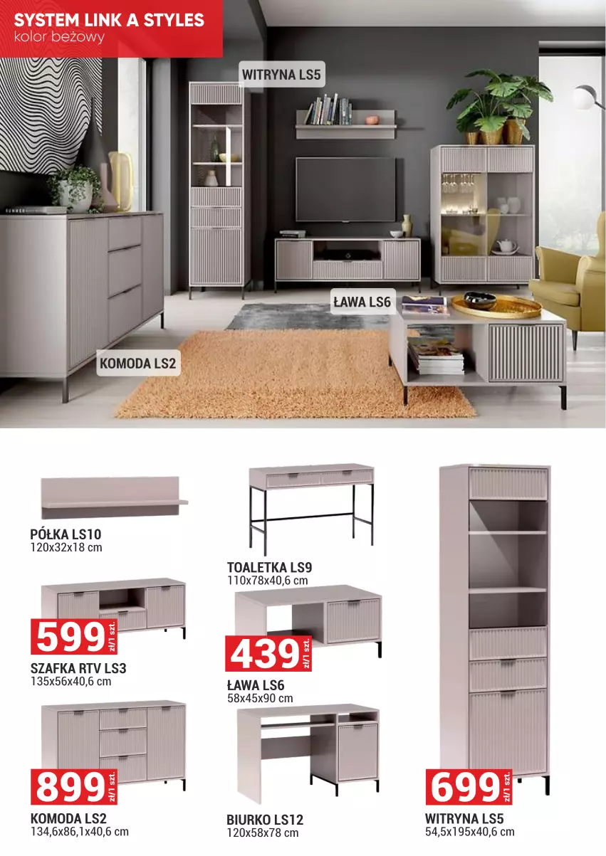 Gazetka promocyjna Merkury Market - ważna 02.05 do 31.05.2025 - strona 4 - produkty: Biurko, Komoda, Moda, Półka, Szafka, Toaletka, Witryna