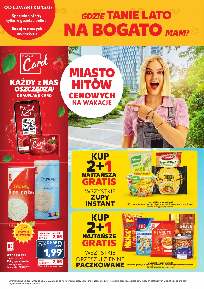 Gazetka promocyjna Kaufland - Kaufland - ważna 13.07 do 26.07.2023 - strona 1 - produkty: Gra, Orzeszki, Orzeszki ziemne, Ryż, Wafle, Waga