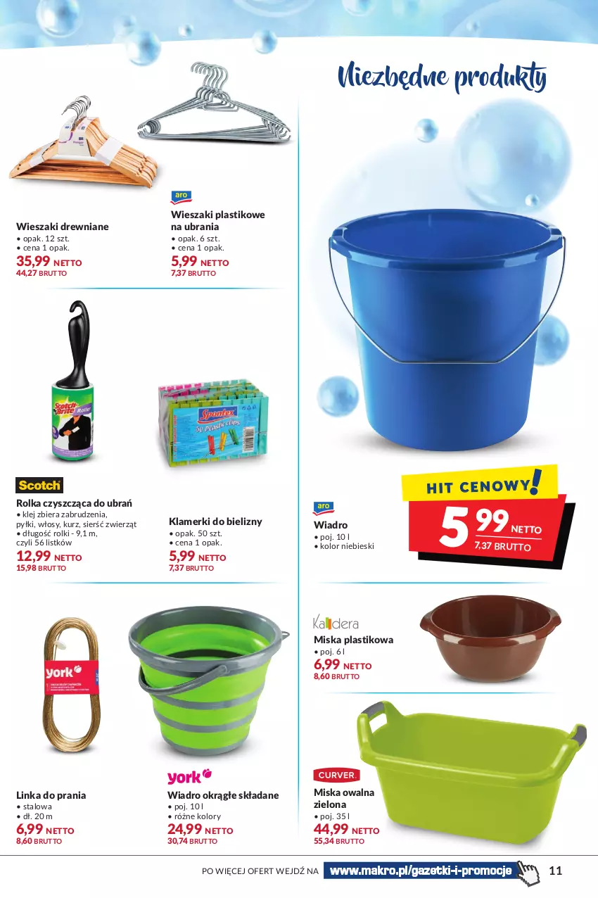 Gazetka promocyjna Makro - [Oferta specjalna] Pranie czysta przyjemność - ważna 23.08 do 05.09.2022 - strona 11 - produkty: Inka, Klej, Miska, Rolki, Ubrania, Wiadro, Wieszak