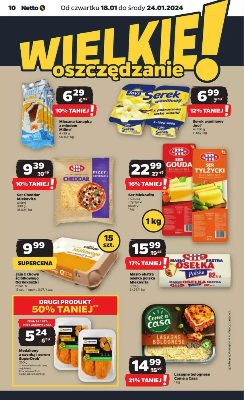 Gazetka promocyjna Netto - ważna 18.01 do 24.01.2024 - strona 2 - produkty: Cheddar, Jaja, Kokos, Kosz, Masło, Mleko, Ser, Serek