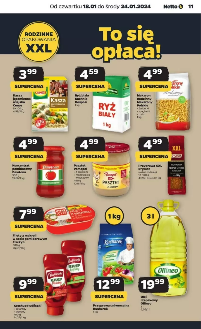 Gazetka promocyjna Netto - ważna 18.01 do 24.01.2024 - strona 3 - produkty: Era Ryb, Ketchup, Kucharek, Olej, Pasztet, Przyprawa uniwersalna, Pudliszki, Sos