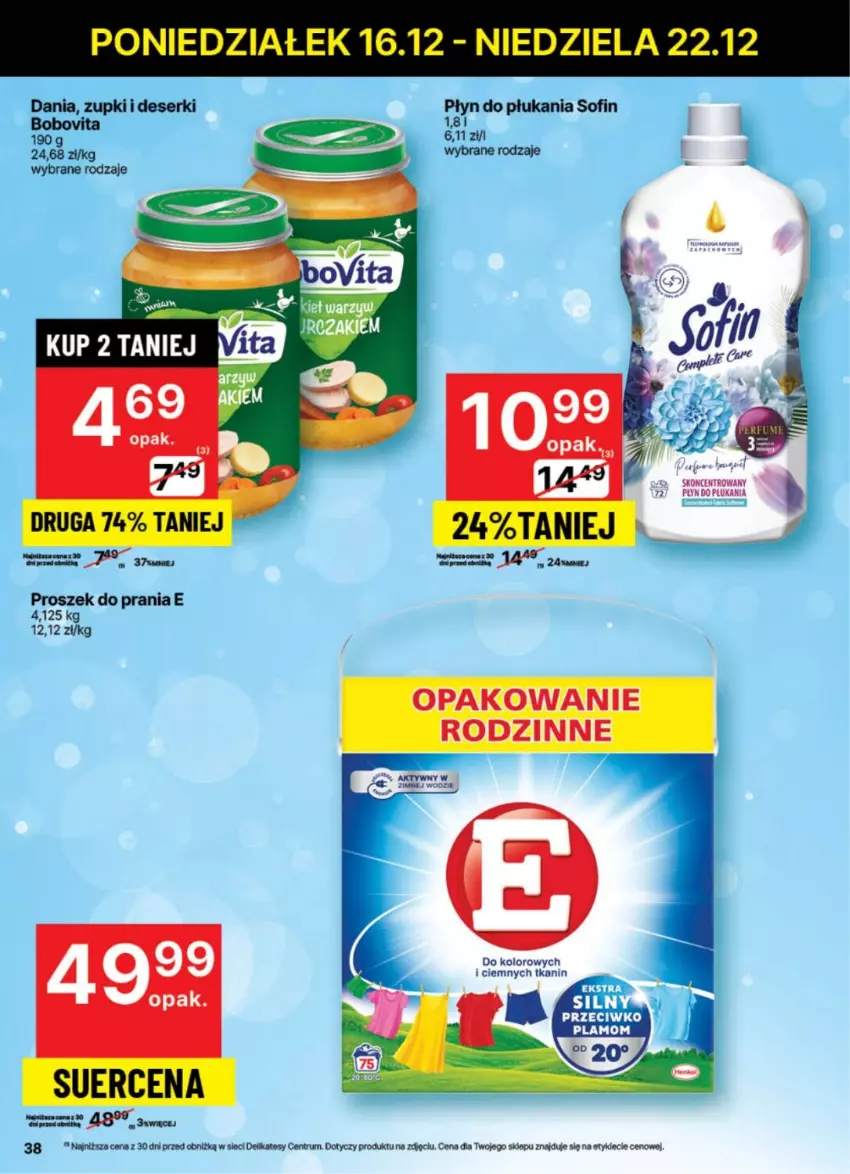 Gazetka promocyjna Delikatesy Centrum - NOWA GAZETKA Delikatesy Centrum od 16 grudnia! 16-22.12.2024 - ważna 16.12 do 22.12.2024 - strona 38 - produkty: BoboVita, Deser, Płyn do płukania, Proszek do prania, Rum, Ser