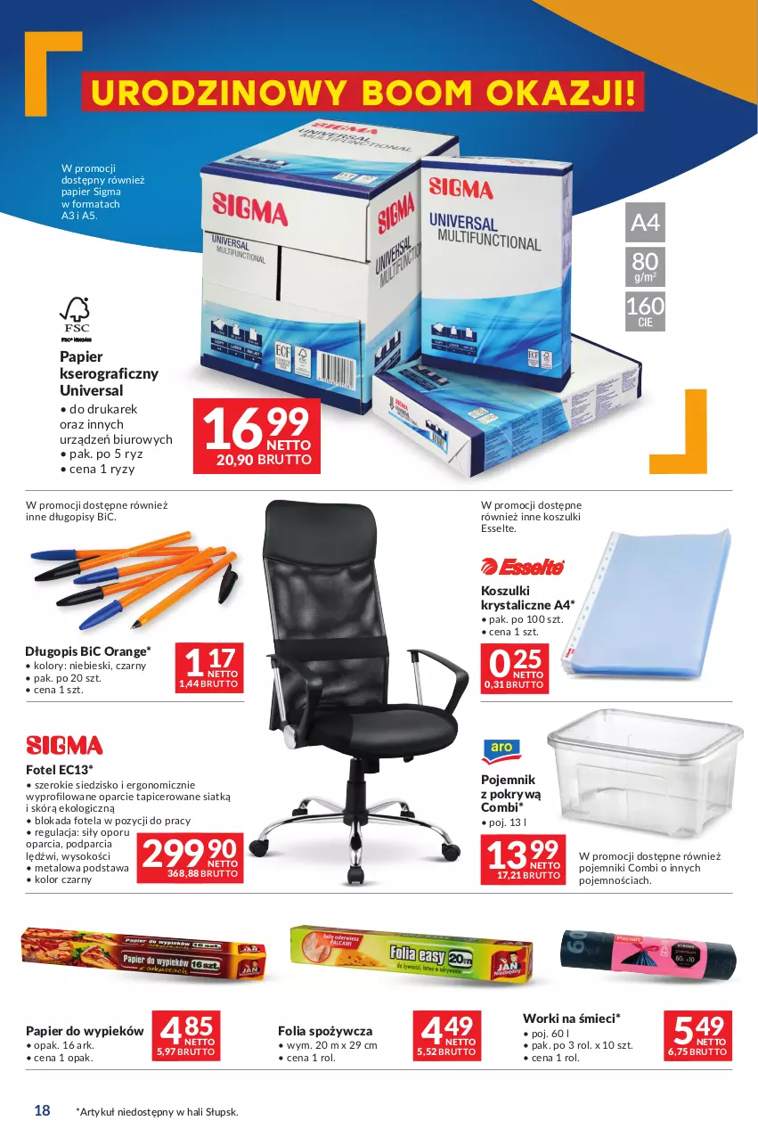 Gazetka promocyjna Makro - Oferta dla Twojego biznesu - ważna 19.03 do 30.03.2024 - strona 17 - produkty: BIC, Biuro, Długopis, Fotel, Gra, Kosz, Papier, Pojemnik, Por, Ser, Siedzisko, Sok, Worki na śmiec, Worki na śmieci