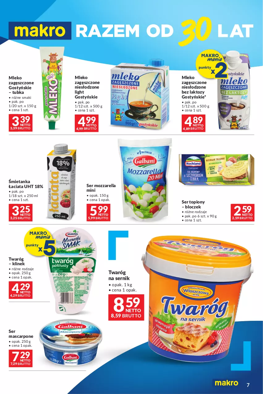 Gazetka promocyjna Makro - Oferta dla Twojego biznesu - ważna 19.03 do 30.03.2024 - strona 6 - produkty: Mascarpone, Mleko, Mleko zagęszczone, Mozzarella, Ser, Ser topiony, Top, Twaróg