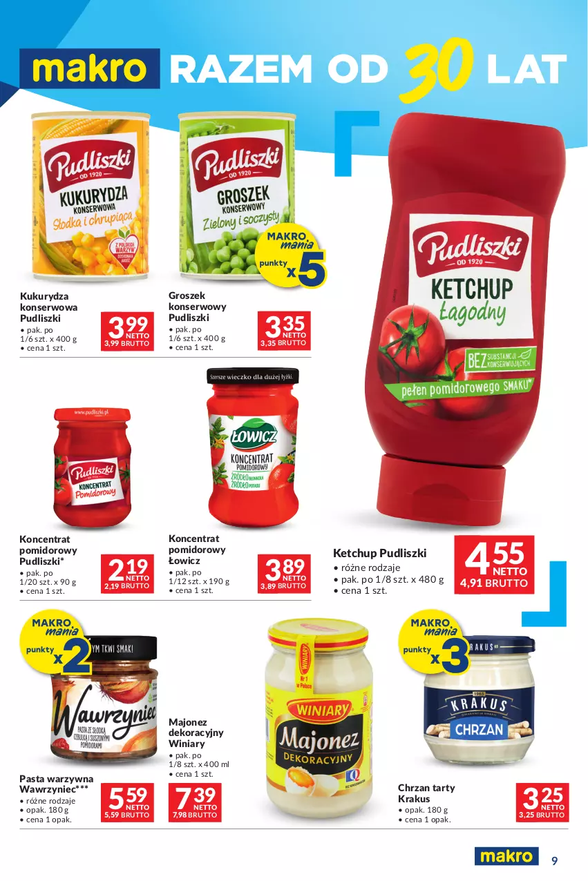 Gazetka promocyjna Makro - Oferta dla Twojego biznesu - ważna 19.03 do 30.03.2024 - strona 8 - produkty: Chrzan, Groszek, Ketchup, Koncentrat pomidorowy, Krakus, Kukurydza, Kukurydza konserwowa, Majonez, Pasta warzywna, Pudliszki, Ser, Winiary