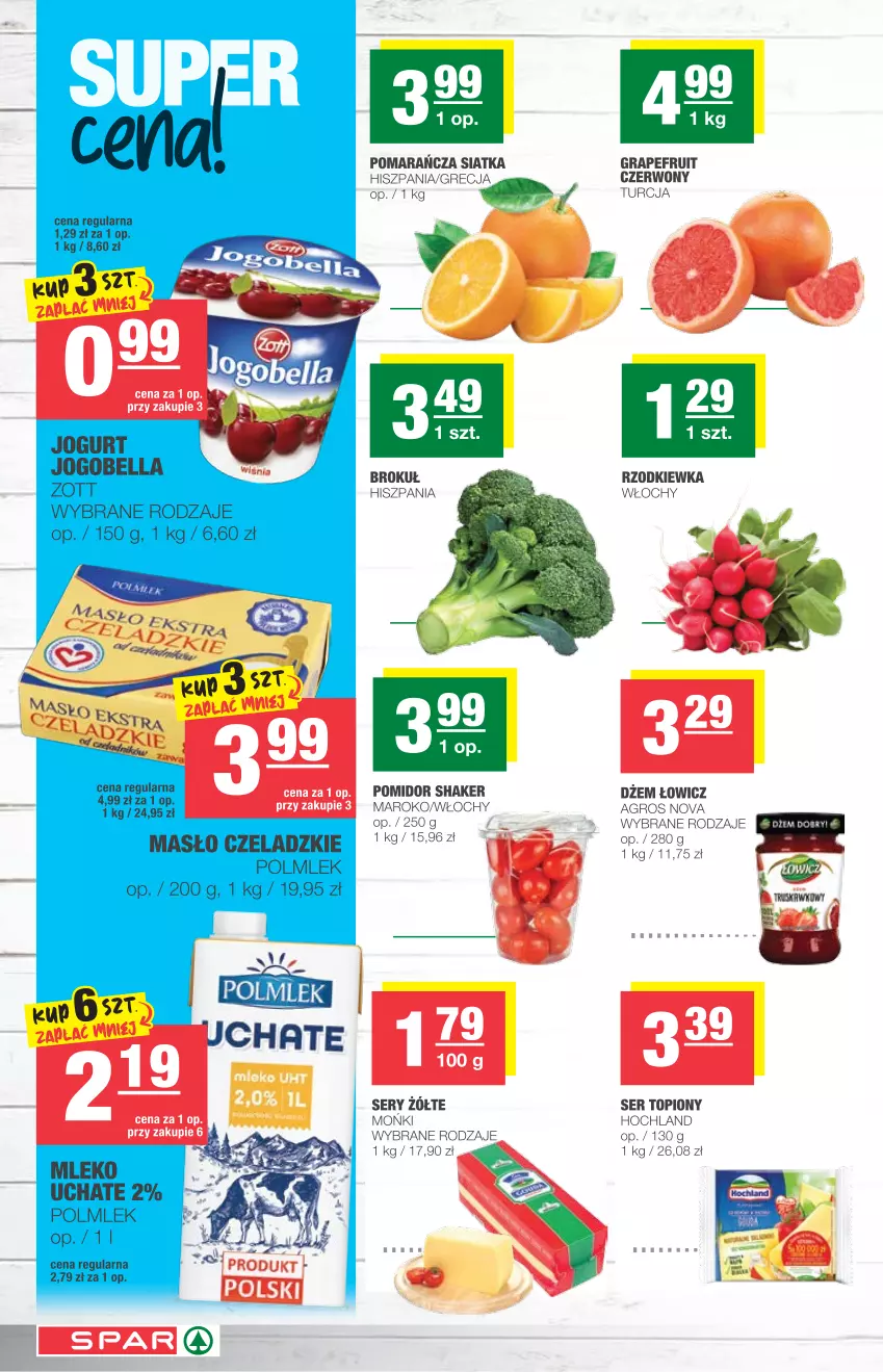 Gazetka promocyjna Spar - Eurospar - ważna 17.03 do 23.03.2021 - strona 2 - produkty: Dżem, Hochland, Masło, Mleko, POLMLEK, Rzodkiewka, Ser, Ser topiony, Top, Zott