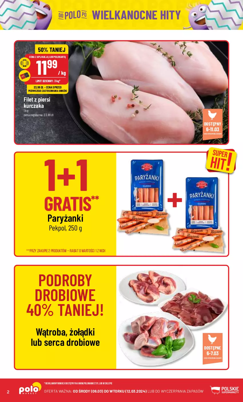 Gazetka promocyjna PoloMarket - Gazetka pomocyjna - ważna 06.03 do 12.03.2023 - strona 2 - produkty: Filet z piersi kurczaka, Gra, Kurczak, Pekpol, Ryż, Ser