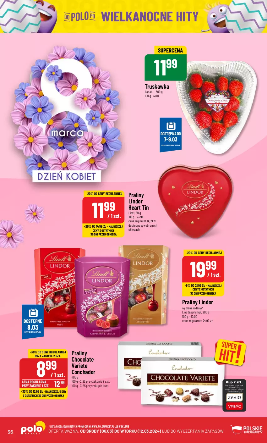 Gazetka promocyjna PoloMarket - Gazetka pomocyjna - ważna 06.03 do 12.03.2023 - strona 36 - produkty: Lindor, Lindt, Praliny