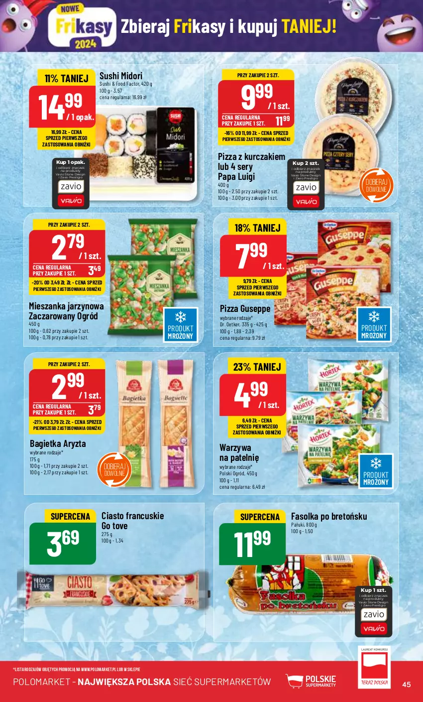 Gazetka promocyjna PoloMarket - Gazetka pomocyjna - ważna 06.03 do 12.03.2023 - strona 45 - produkty: Bagietka, Ciasto francuskie, Dr. Oetker, Fa, Kurczak, Ogród, Pizza, Ser, Sushi, Warzywa