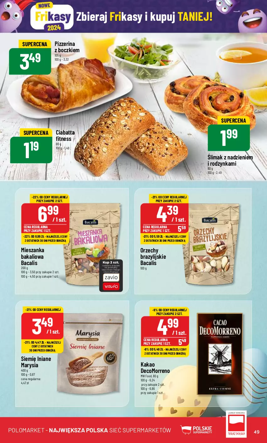 Gazetka promocyjna PoloMarket - Gazetka pomocyjna - ważna 06.03 do 12.03.2023 - strona 49 - produkty: Ciabatta, Kakao, Mieszanka bakaliowa, Pizzerina