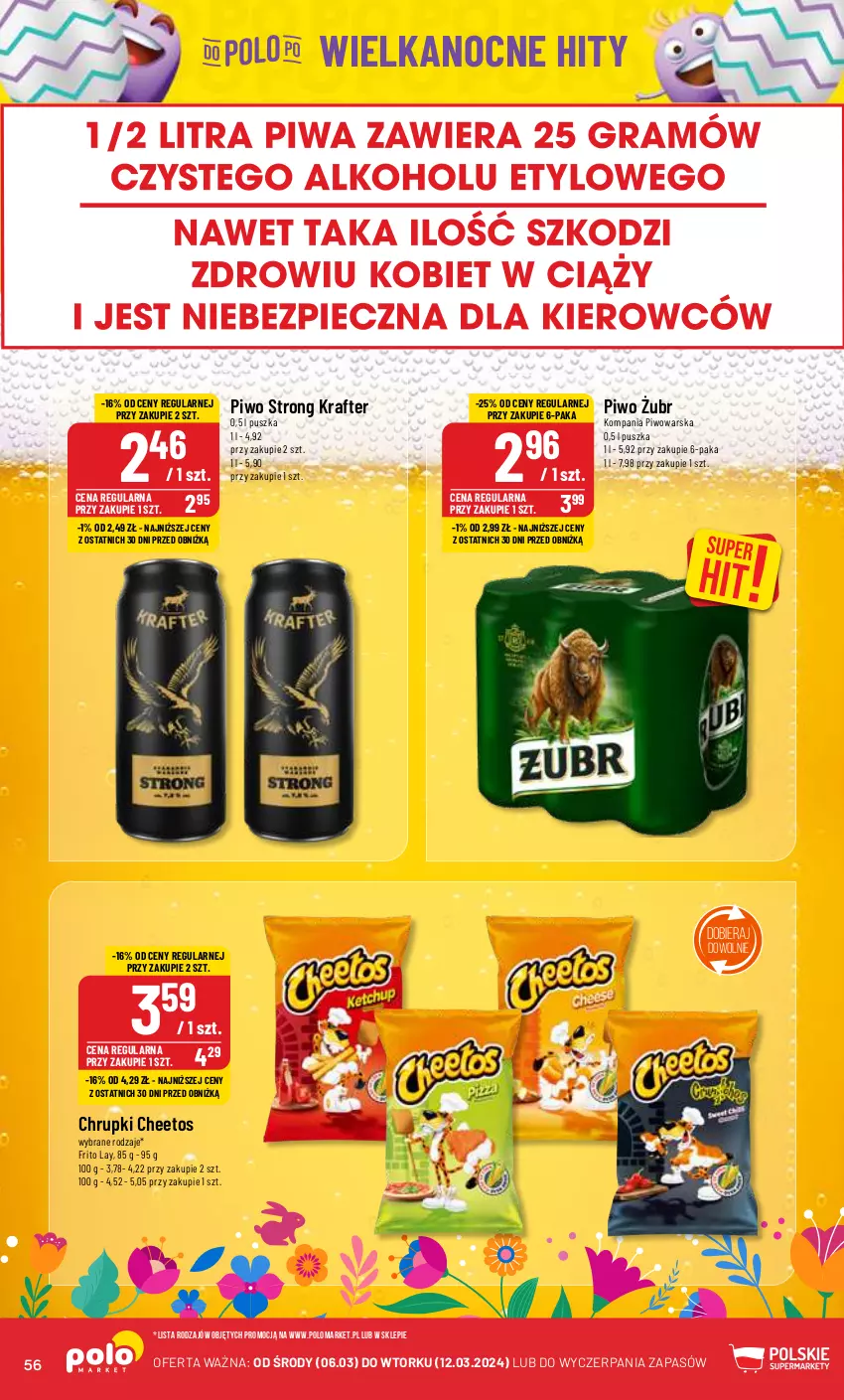 Gazetka promocyjna PoloMarket - Gazetka pomocyjna - ważna 06.03 do 12.03.2023 - strona 56 - produkty: Cheetos, Chrupki, Piwo