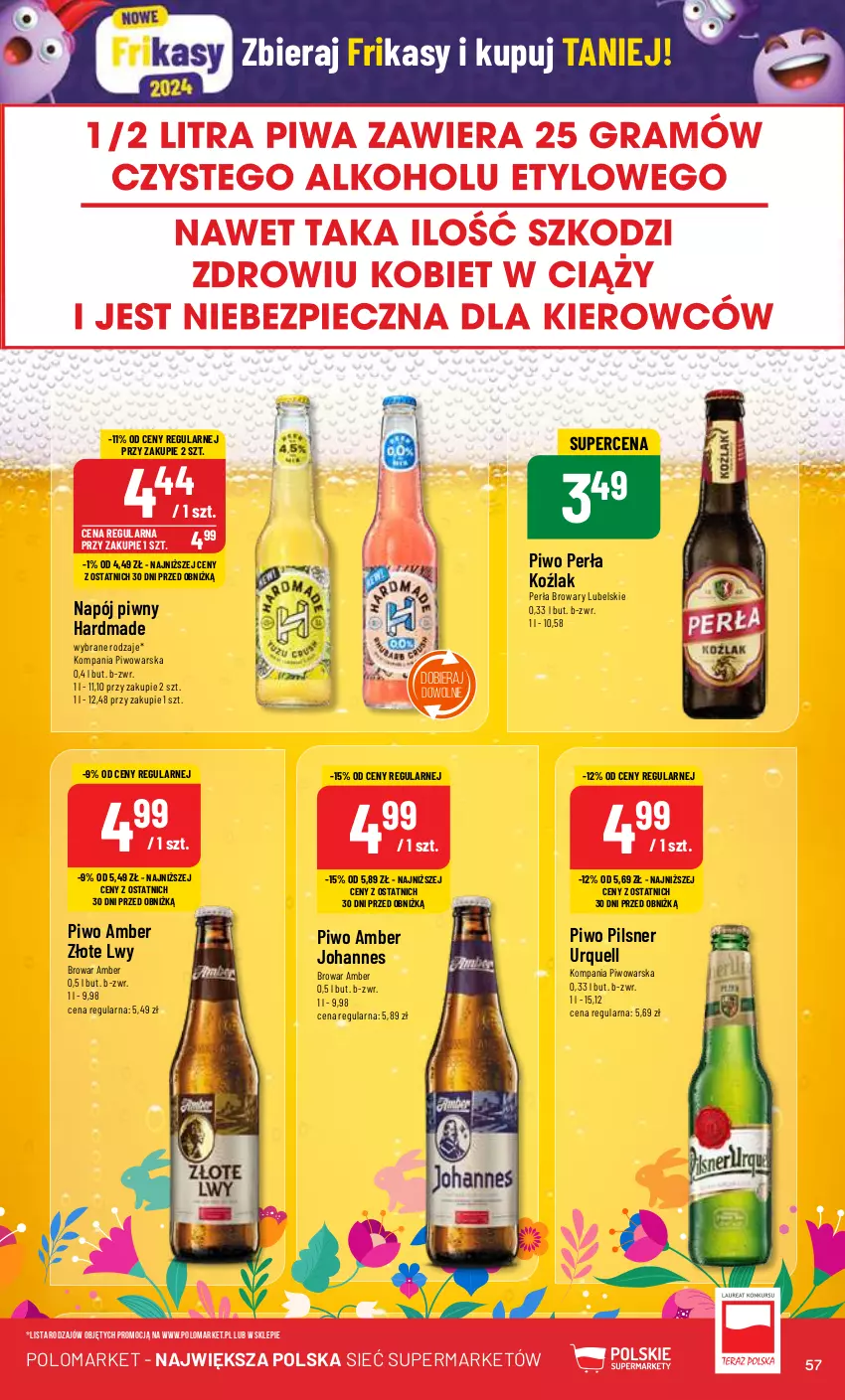 Gazetka promocyjna PoloMarket - Gazetka pomocyjna - ważna 06.03 do 12.03.2023 - strona 57 - produkty: Napój, Perła, Pilsner Urquell, Piwo