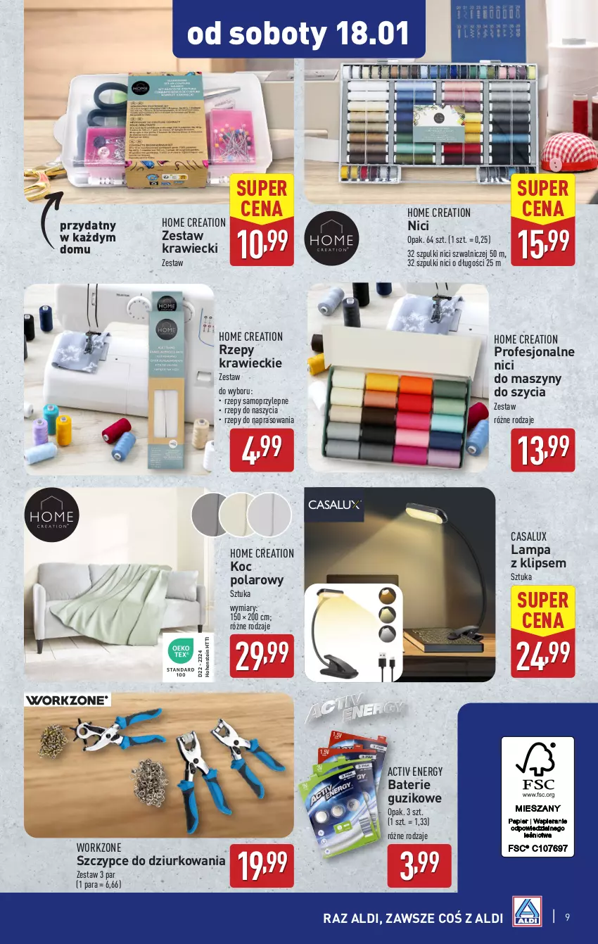 Gazetka promocyjna Aldi - Artykuły przemysłowe i tekstylia - ważna 15.01 do 18.01.2025 - strona 9 - produkty: Koc, Lampa, Mop, O nas, Szczypce, Szyny