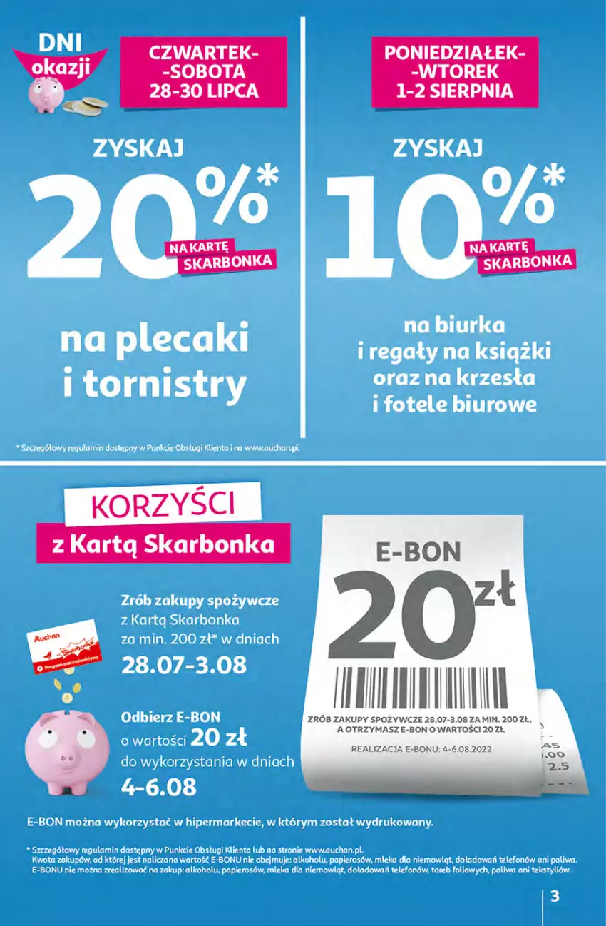 Gazetka promocyjna Auchan - Szkoła oszczędzania Temat PrzeTanie Kupowanie Hipermarkety - ważna 28.07 do 03.08.2022 - strona 3