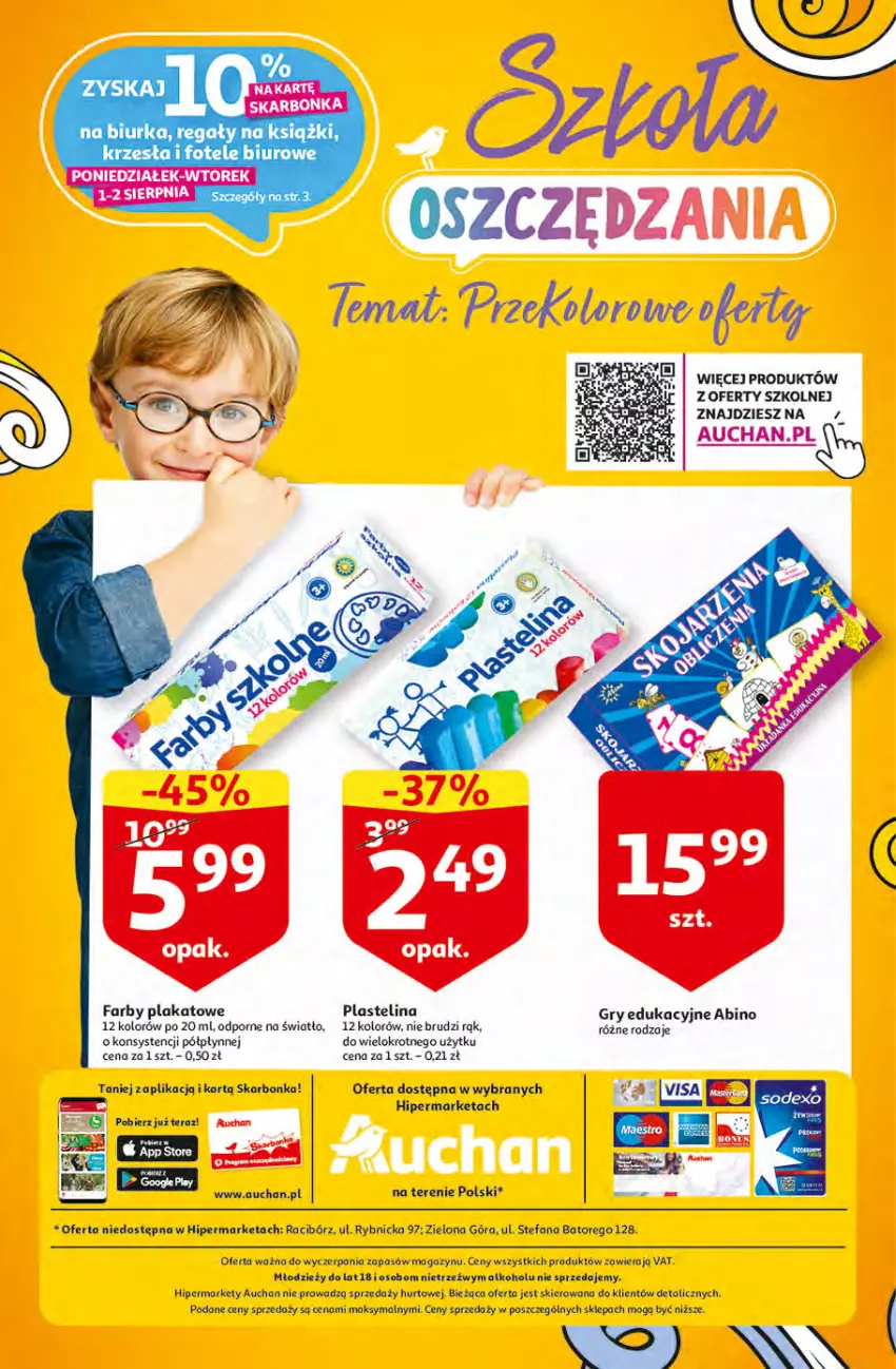 Gazetka promocyjna Auchan - Szkoła oszczędzania Temat PrzeTanie Kupowanie Hipermarkety - ważna 28.07 do 03.08.2022 - strona 32 - produkty: Biurka, Biuro, Fa, Fotel, Gry, Plastelina, Por, Regał, Tera