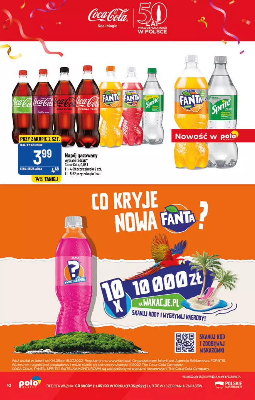 Gazetka promocyjna PoloMarket - Gazetka pomocyjna - ważna 11.05 do 17.05.2022 - strona 10 - produkty: Coca-Cola, Napój, Napój gazowany