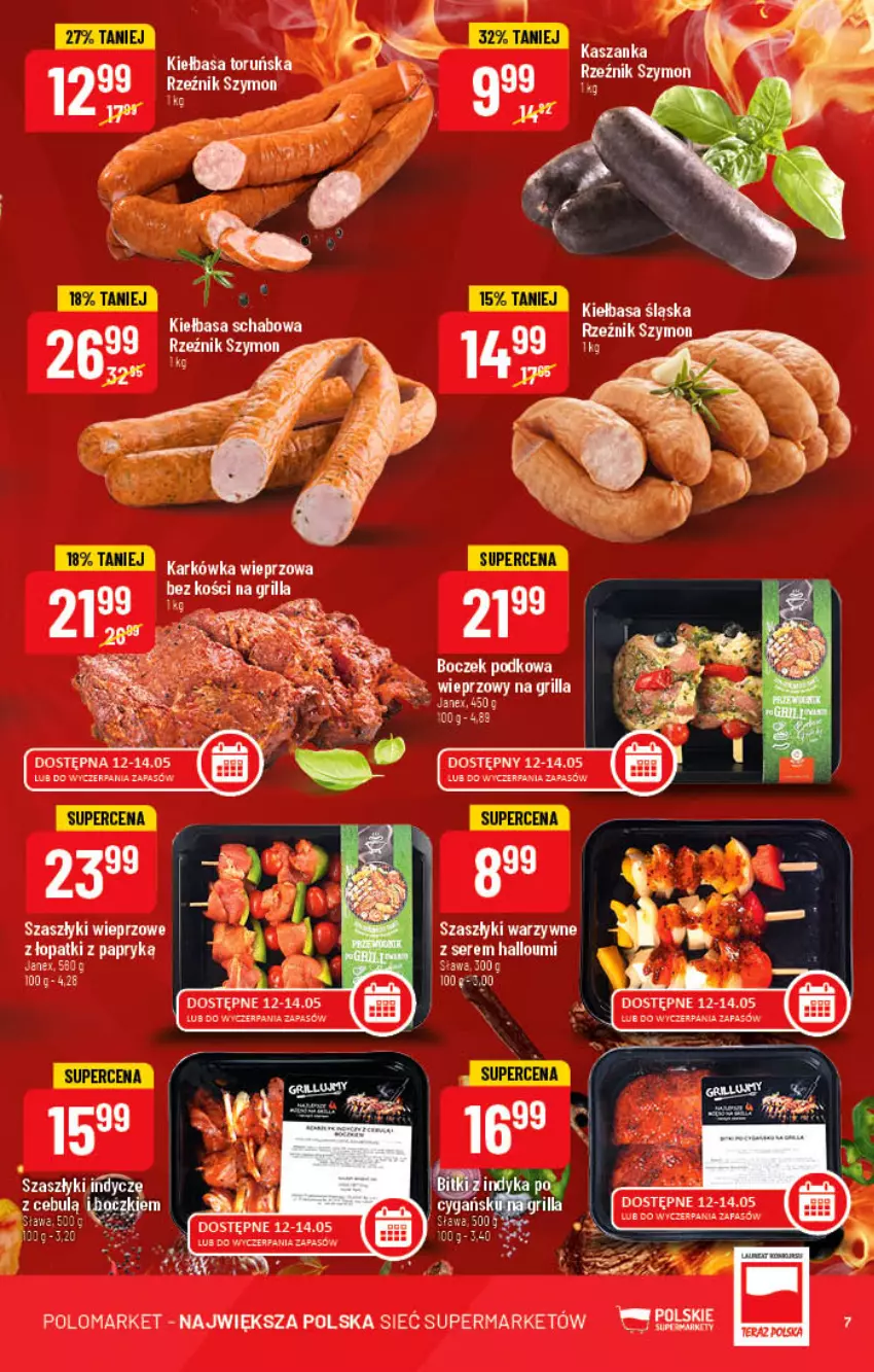 Gazetka promocyjna PoloMarket - Gazetka pomocyjna - ważna 11.05 do 17.05.2022 - strona 7 - produkty: Fa, Grill, Karkówka wieprzowa, Kasza, Kaszanka, Kiełbasa, Kiełbasa śląska