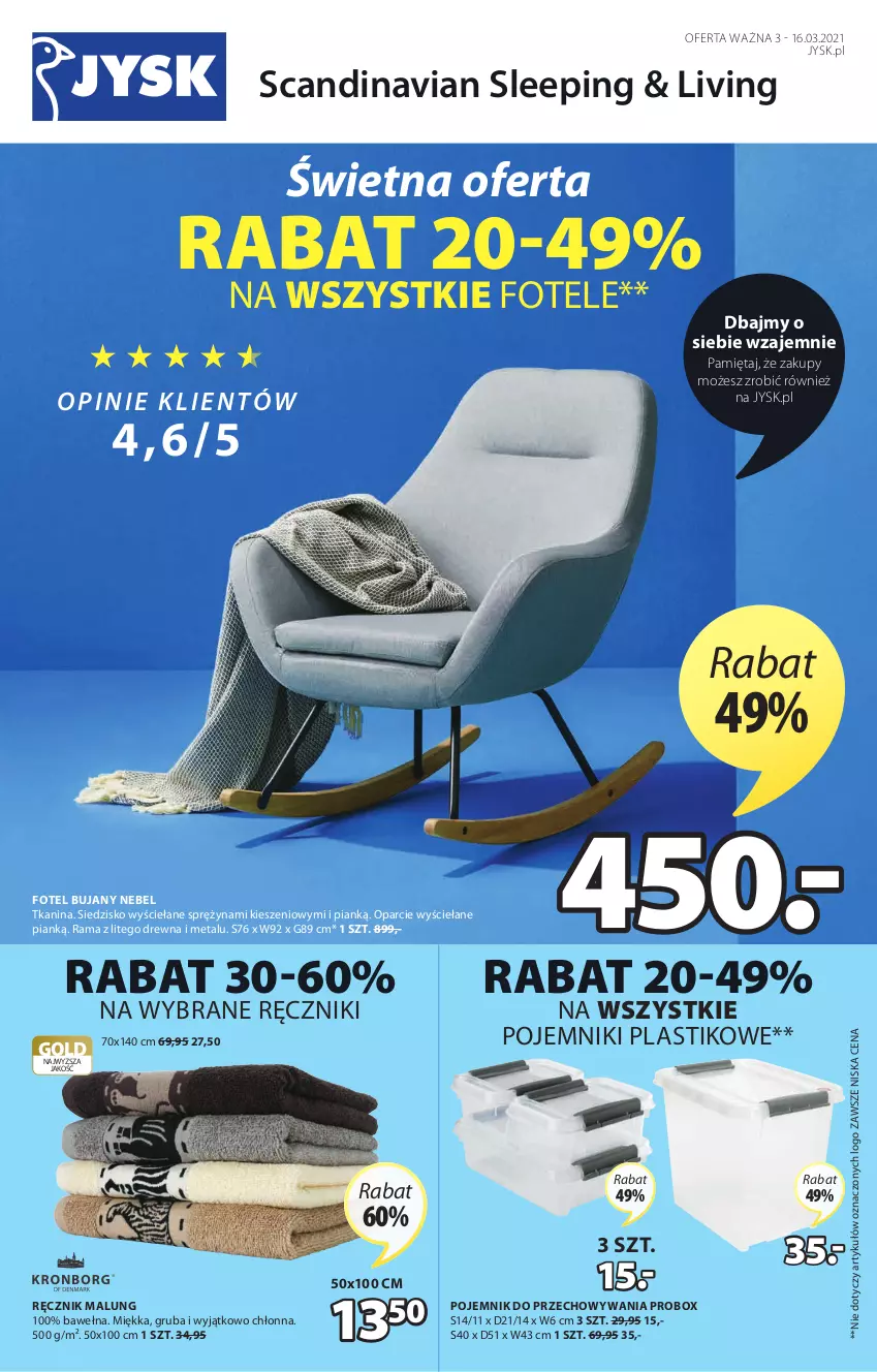 Gazetka promocyjna Jysk - Oferta tygodnia - ważna 03.03 do 16.03.2021 - strona 2 - produkty: Fotel, Mięta, Pojemnik, Pojemnik do przechowywania, Rama, Ręcznik, Siedzisko, Wełna