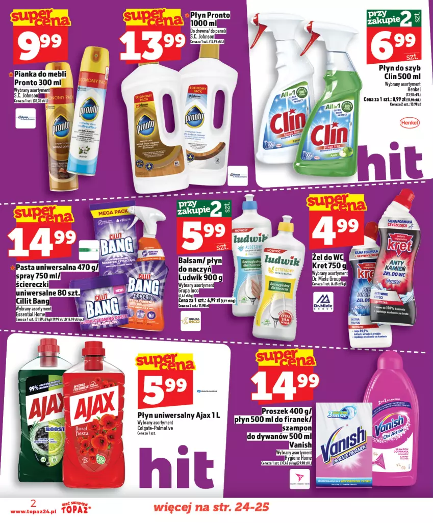 Gazetka promocyjna Topaz - Gazetka - ważna 12.03 do 18.03.2026 - strona 2 - produkty: Ajax, Clin, Colgate, Fa, LG, Palmolive, Płyn do szyb