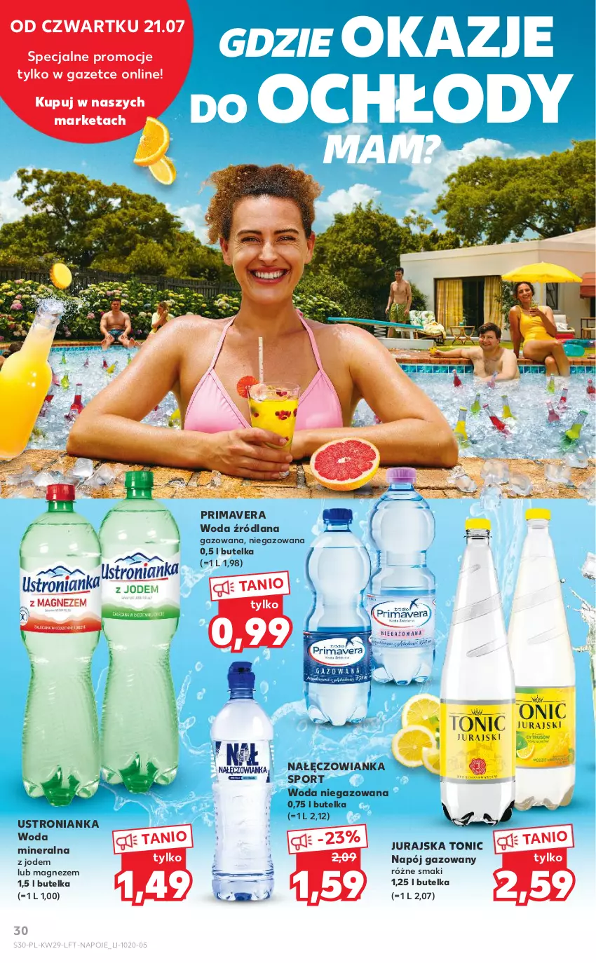 Gazetka promocyjna Kaufland - OFERTA TYGODNIA - ważna 21.07 do 27.07.2022 - strona 30 - produkty: LANA, Magnez, Nałęczowianka, Napój, Napój gazowany, Napoje, Por, Prima, Primavera, Sport, Woda, Woda mineralna, Woda niegazowana