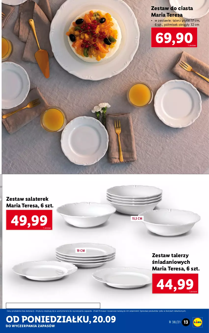 Gazetka promocyjna Lidl - GAZETKA - ważna 20.09 do 26.09.2021 - strona 13 - produkty: Danio, Talerz, Zestaw talerzy