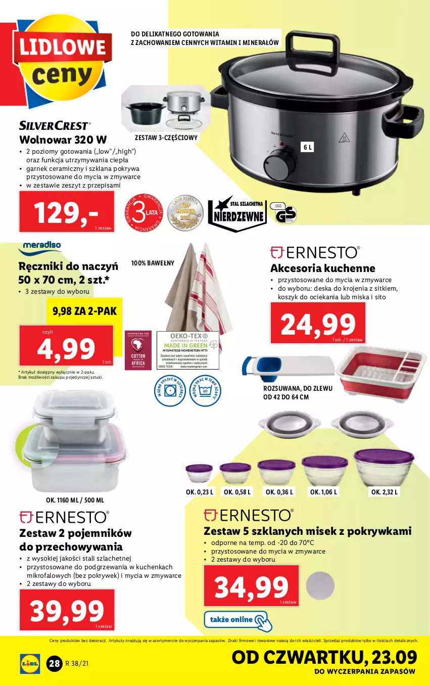 Gazetka promocyjna Lidl - GAZETKA - ważna 20.09 do 26.09.2021 - strona 28 - produkty: Deska do krojenia, Fa, Garnek, Garnek ceramiczny, Kosz, LANA, Miska, Pojemnik, Pokrywa, Por, Ręcznik, Sito, Sok, Zlew